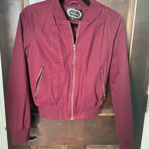 Burgundy Crop Jacket